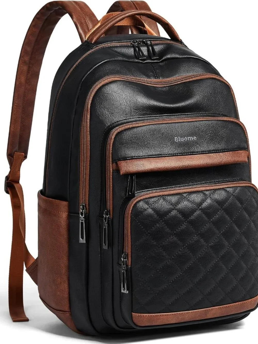 Stylish Vegan Leather Laptop Backpack for Work, Travel & Gym - Multi-Pocket